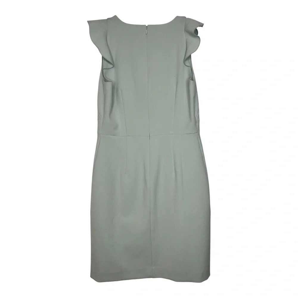 Party perfect , elegant , Ann Taylor Light blue Ruffle V-Neck Dress - Picture 2 of 3